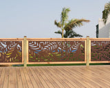 80"x30" - Budding Palm Leaf Pattern Fence/Gate Panel Insert - Madison Iron and Wood