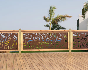 80"x30" - Budding Palm Leaf Pattern Fence/Gate Panel Insert
