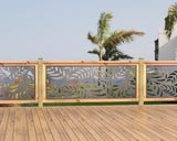 80"x30" - Budding Palm Leaf Pattern Fence/Gate Panel Insert - Madison Iron and Wood