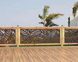 80"x30" - Budding Palm Leaf Pattern Fence/Gate Panel Insert - Madison Iron and Wood