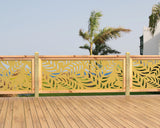80"x30" - Budding Palm Leaf Pattern Fence/Gate Panel Insert - Madison Iron and Wood