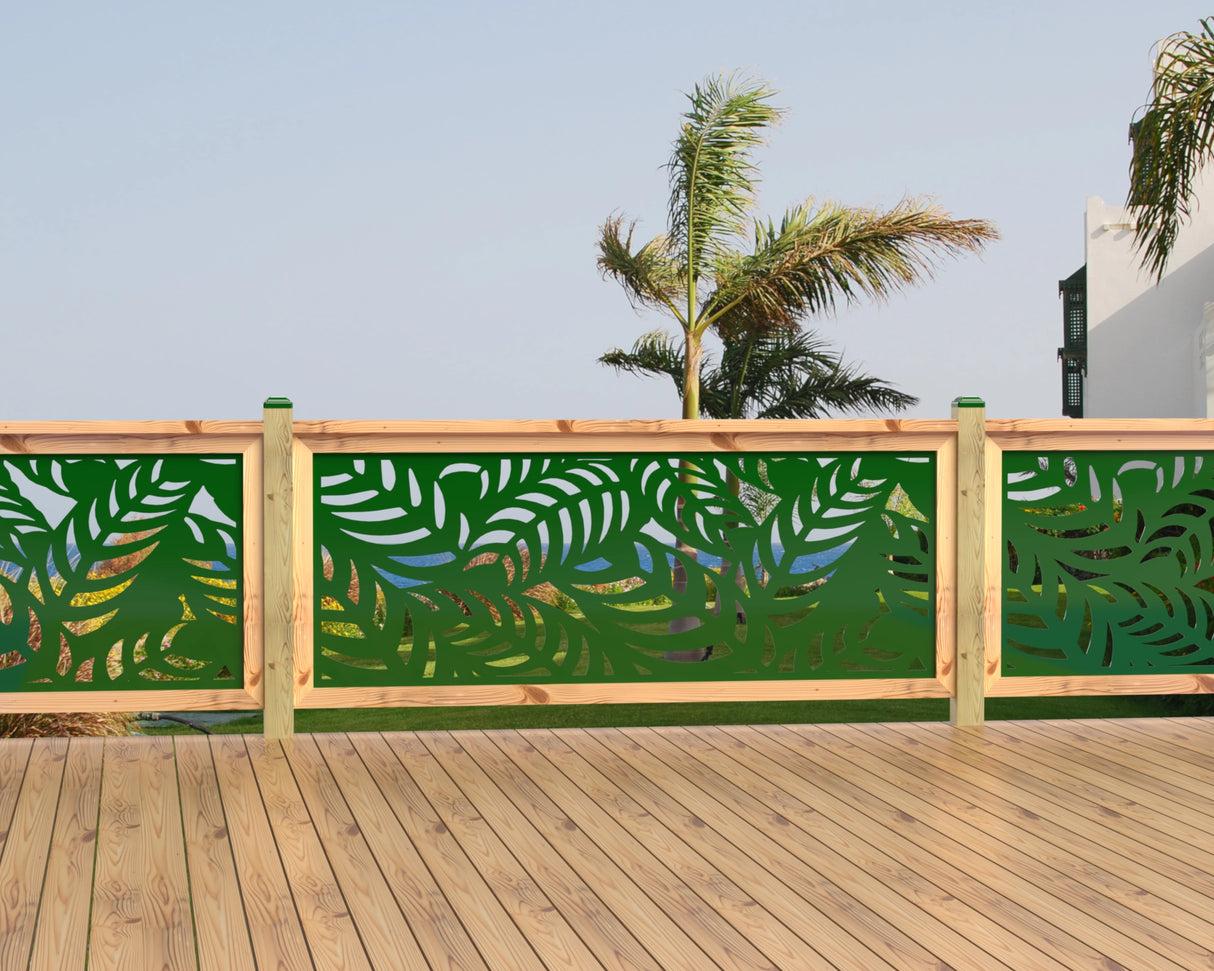80"x30" - Budding Palm Leaf Pattern Fence/Gate Panel Insert