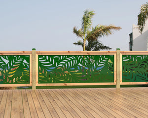 80"x30" - Budding Palm Leaf Pattern Fence/Gate Panel Insert