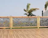80"x30" - Budding Palm Leaf Pattern Fence/Gate Panel Insert - Madison Iron and Wood