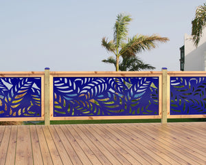 80"x30" - Budding Palm Leaf Pattern Fence/Gate Panel Insert
