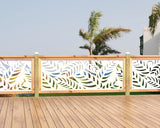 80"x30" - Budding Palm Leaf Pattern Fence/Gate Panel Insert - Madison Iron and Wood