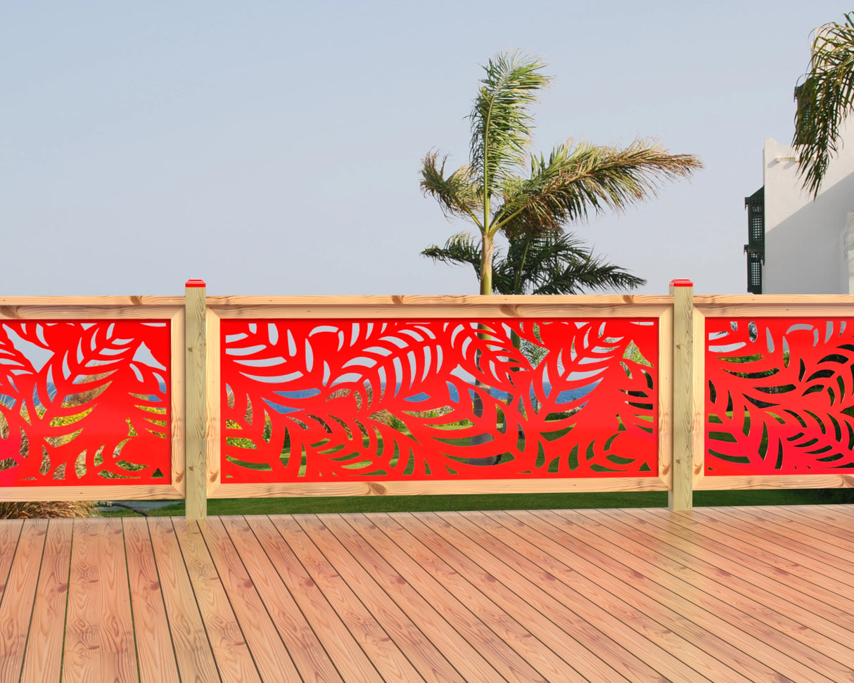 80"x30" - Budding Palm Leaf Pattern Fence/Gate Panel Insert