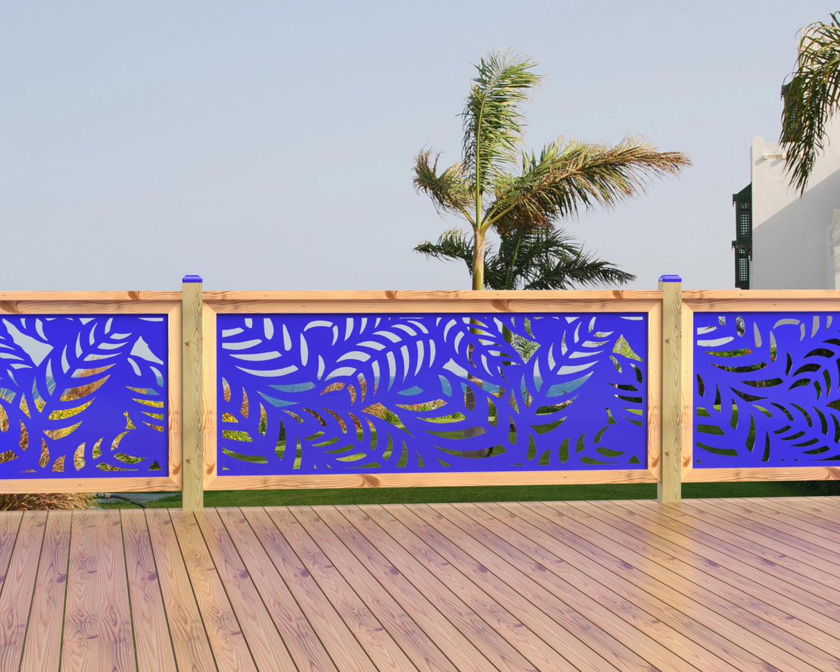 80"x30" - Budding Palm Leaf Pattern Fence/Gate Panel Insert