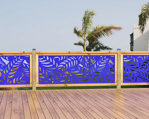 80"x30" - Budding Palm Leaf Pattern Fence/Gate Panel Insert