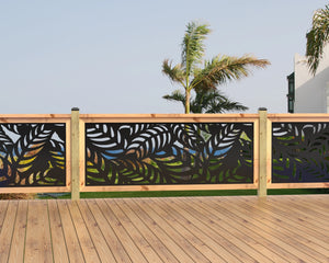 80"x30" - Budding Palm Leaf Pattern Fence/Gate Panel Insert
