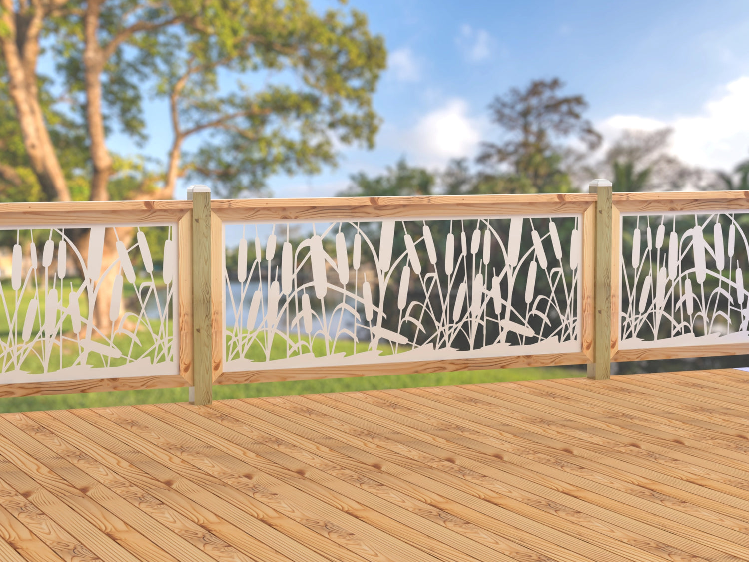 80"x30" - Cattails Fence/Gate Panel Insert - Madison Iron and Wood