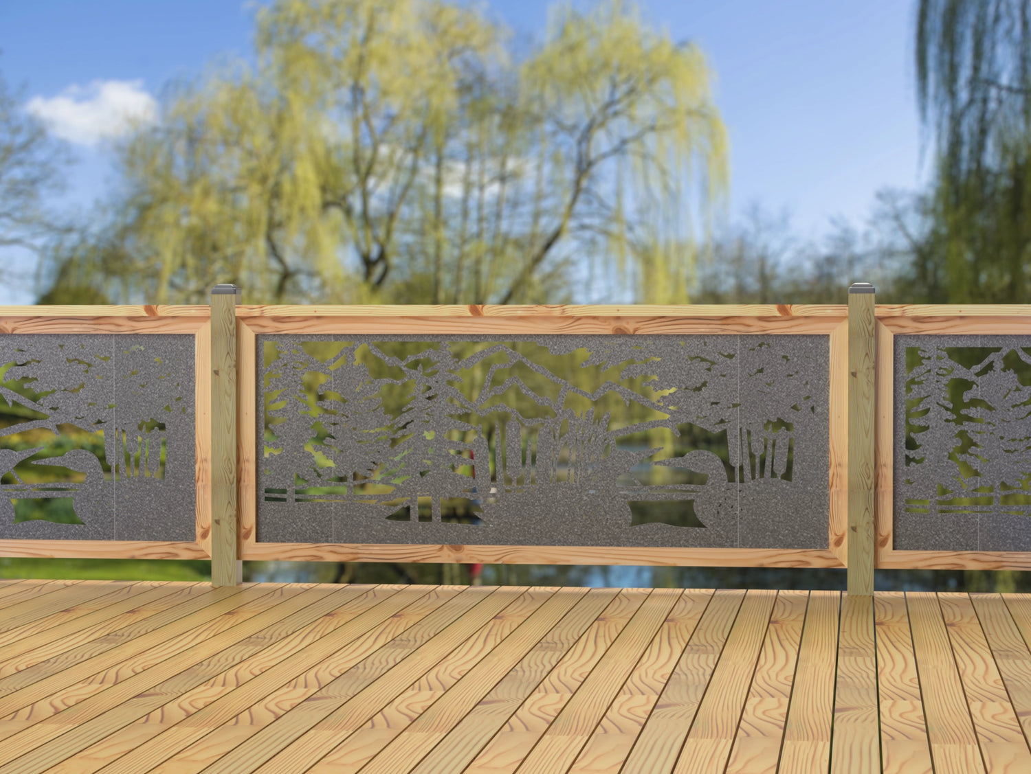 80"x30" - Duck Pond Fence/Gate Panel Insert - Madison Iron and Wood