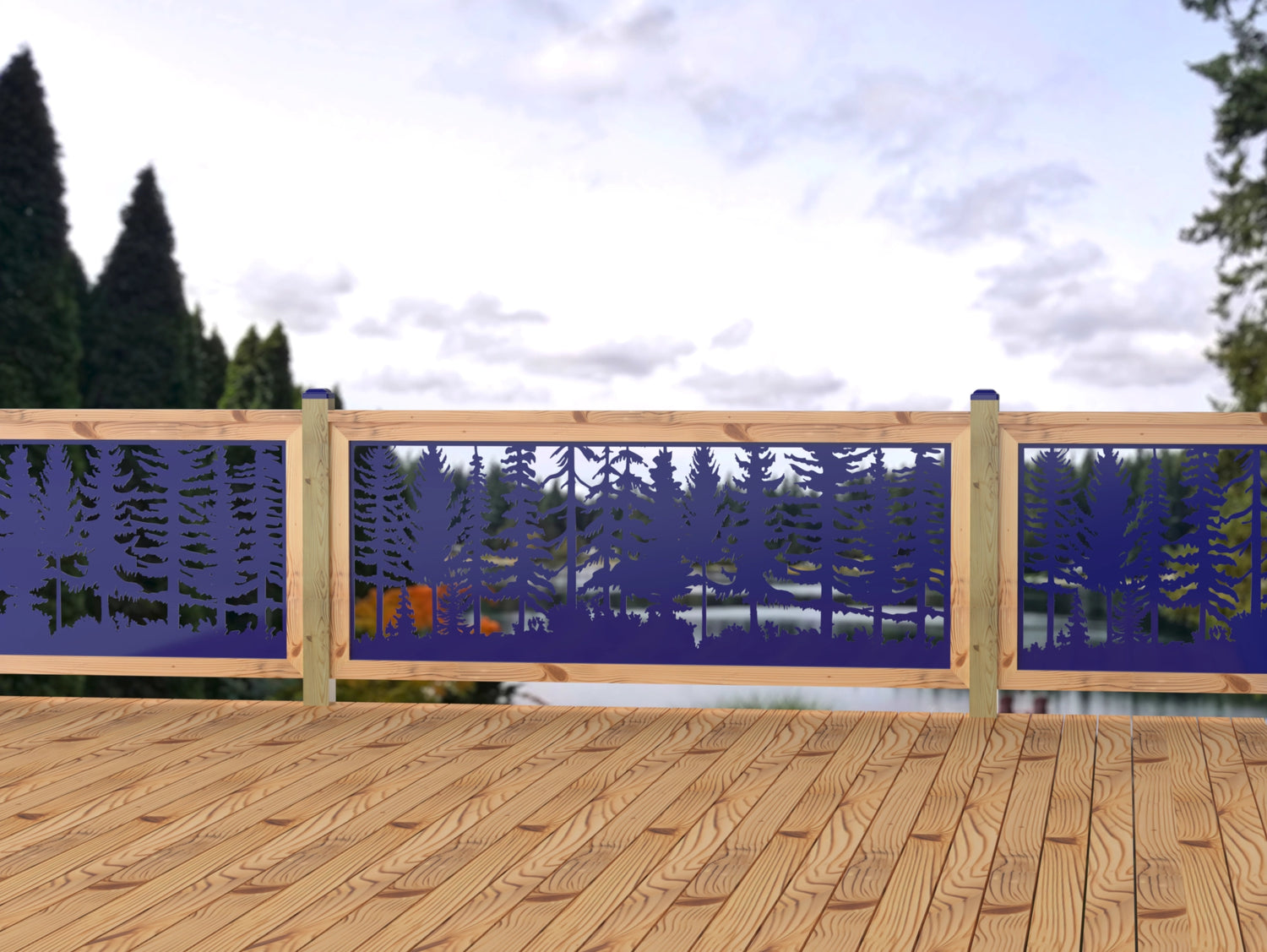 80"x30" - Forest Landscape Fence/Gate Panel Insert - Madison Iron and Wood