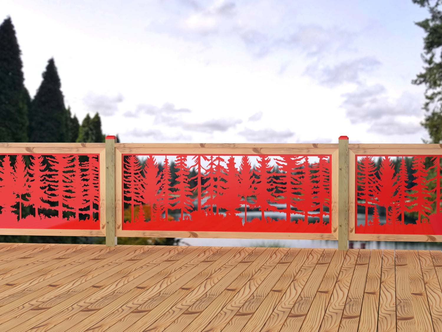 80"x30" - Forest Landscape Fence/Gate Panel Insert - Madison Iron and Wood