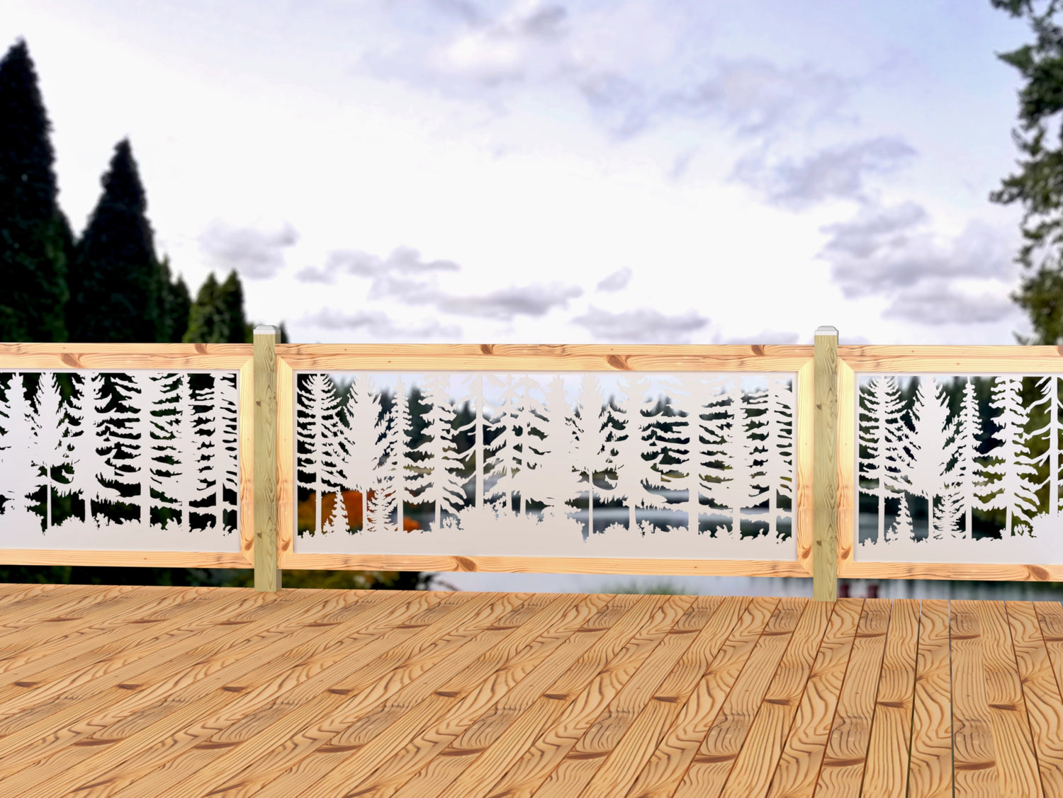 80"x30" - Forest Landscape Fence/Gate Panel Insert - Madison Iron and Wood