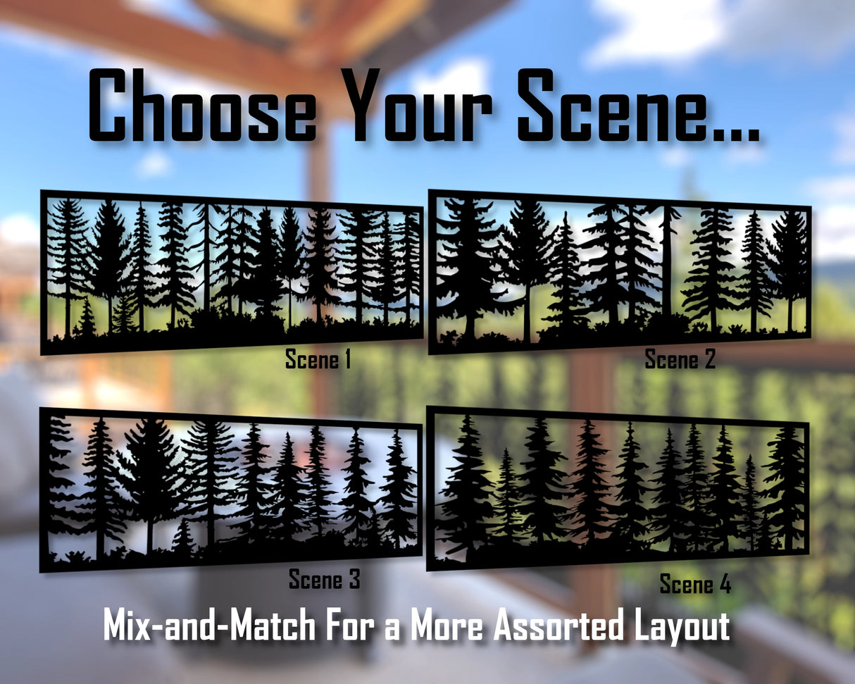 80"x30" - Forest Landscape Fence/Gate Panel Insert - Madison Iron and Wood