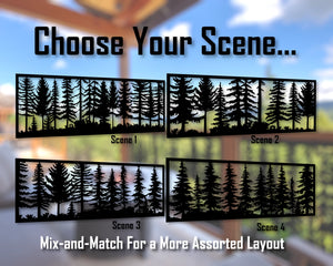 80"x30" - Forest Landscape Fence/Gate Panel Insert - Madison Iron and Wood