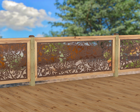 Butterflies and Hummingbirds Railing Panel Insert - Madison Iron and Wood