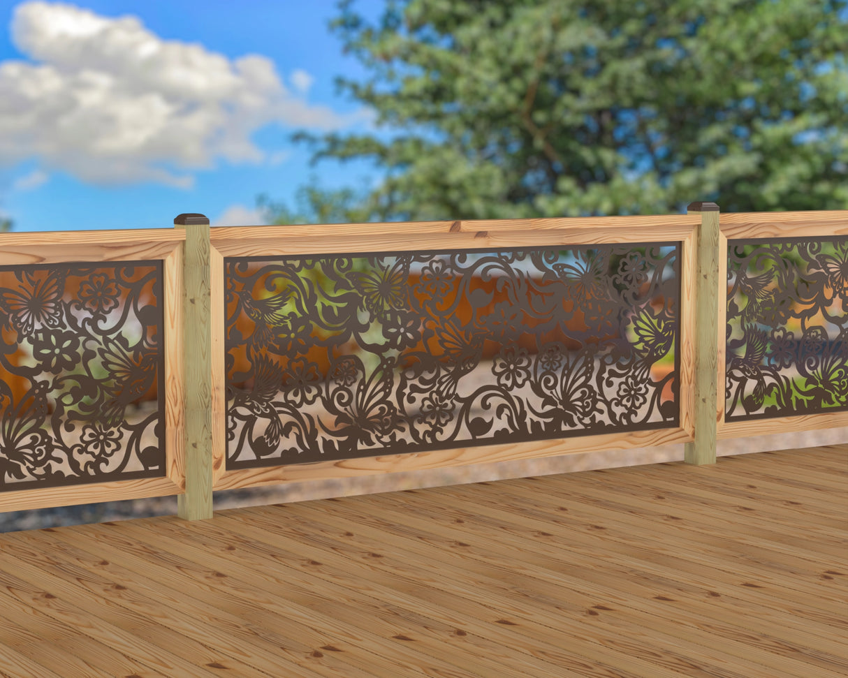 Butterflies and Hummingbirds Railing Panel Insert