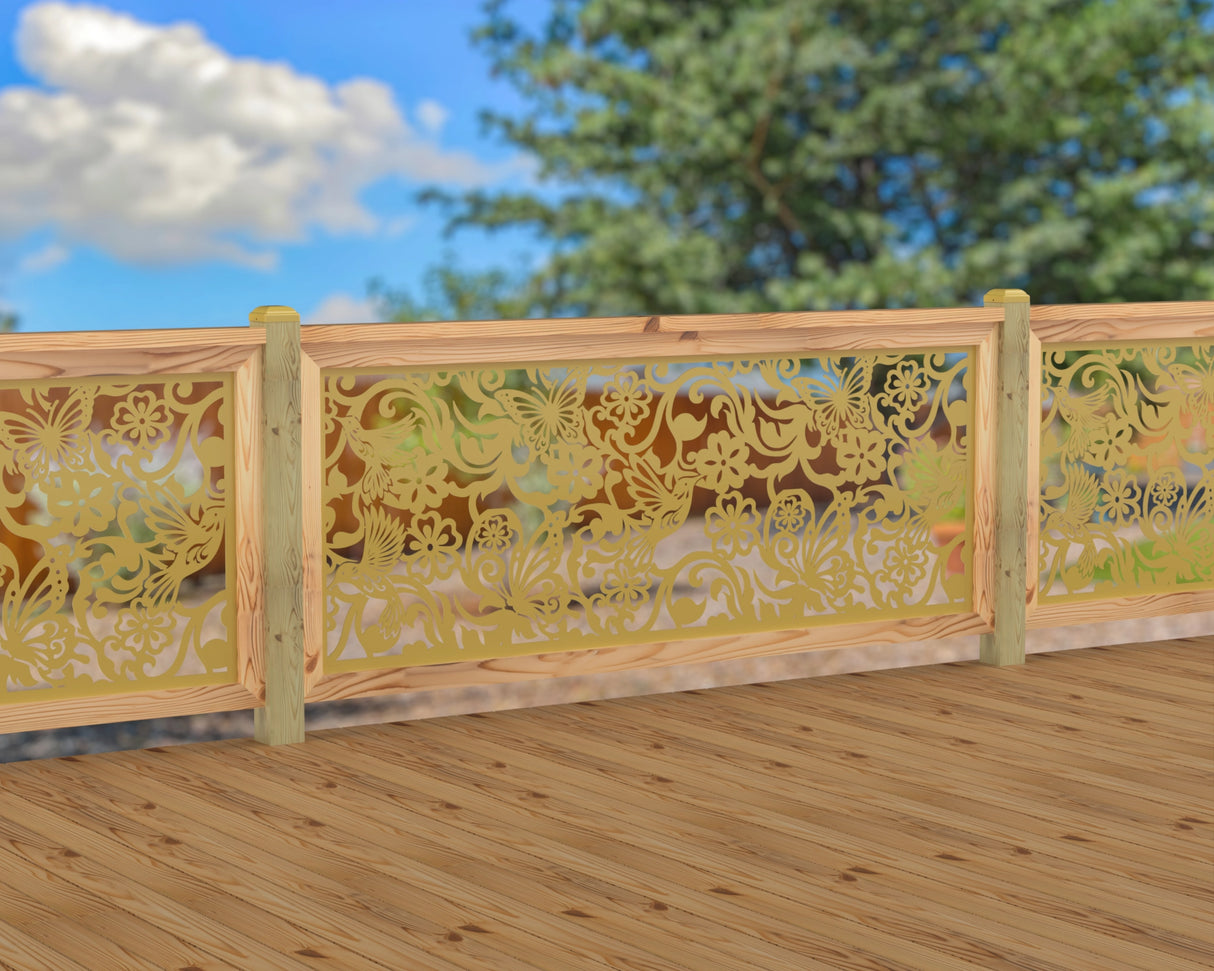 Butterflies and Hummingbirds Railing Panel Insert