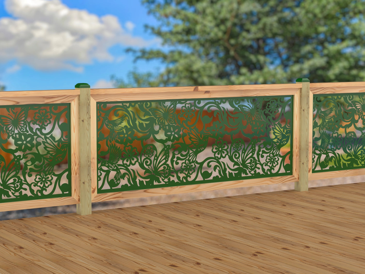 Butterflies and Hummingbirds Railing Panel Insert