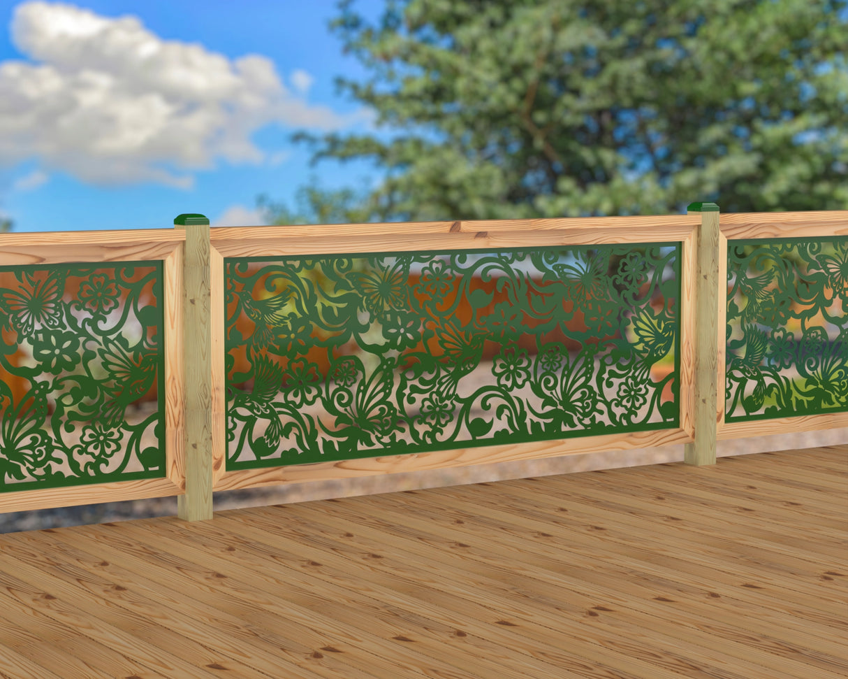 Butterflies and Hummingbirds Railing Panel Insert