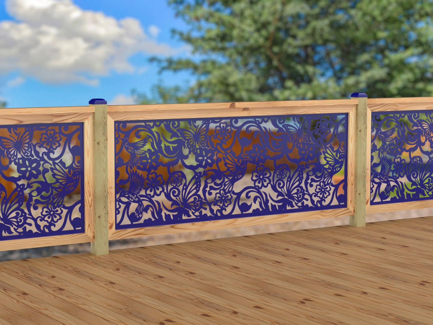 Butterflies and Hummingbirds Railing Panel Insert