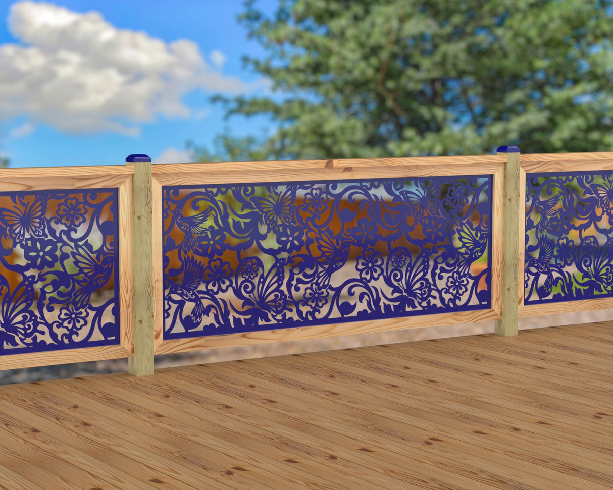 Butterflies and Hummingbirds Railing Panel Insert