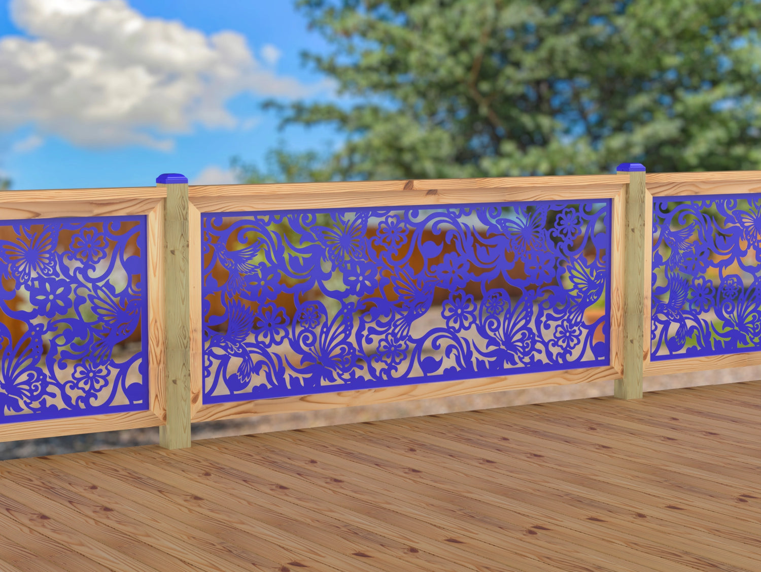 Butterflies and Hummingbirds Railing Panel Insert