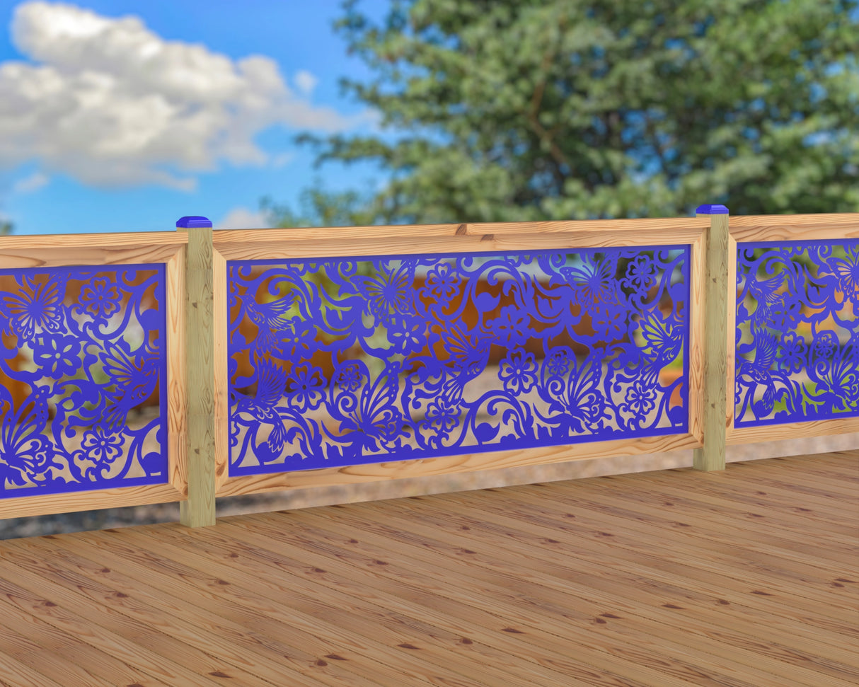 Butterflies and Hummingbirds Railing Panel Insert