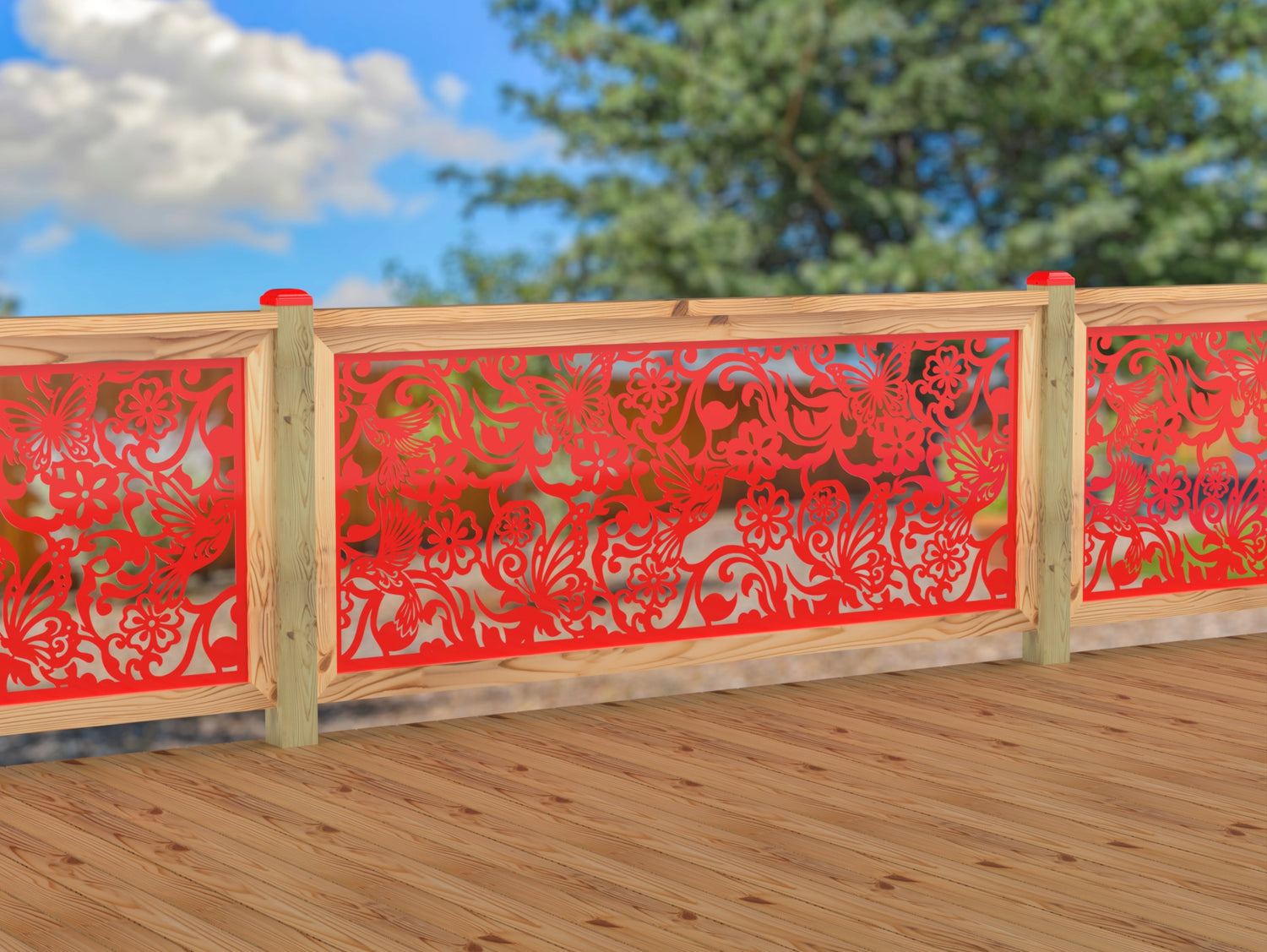 Butterflies and Hummingbirds Railing Panel Insert