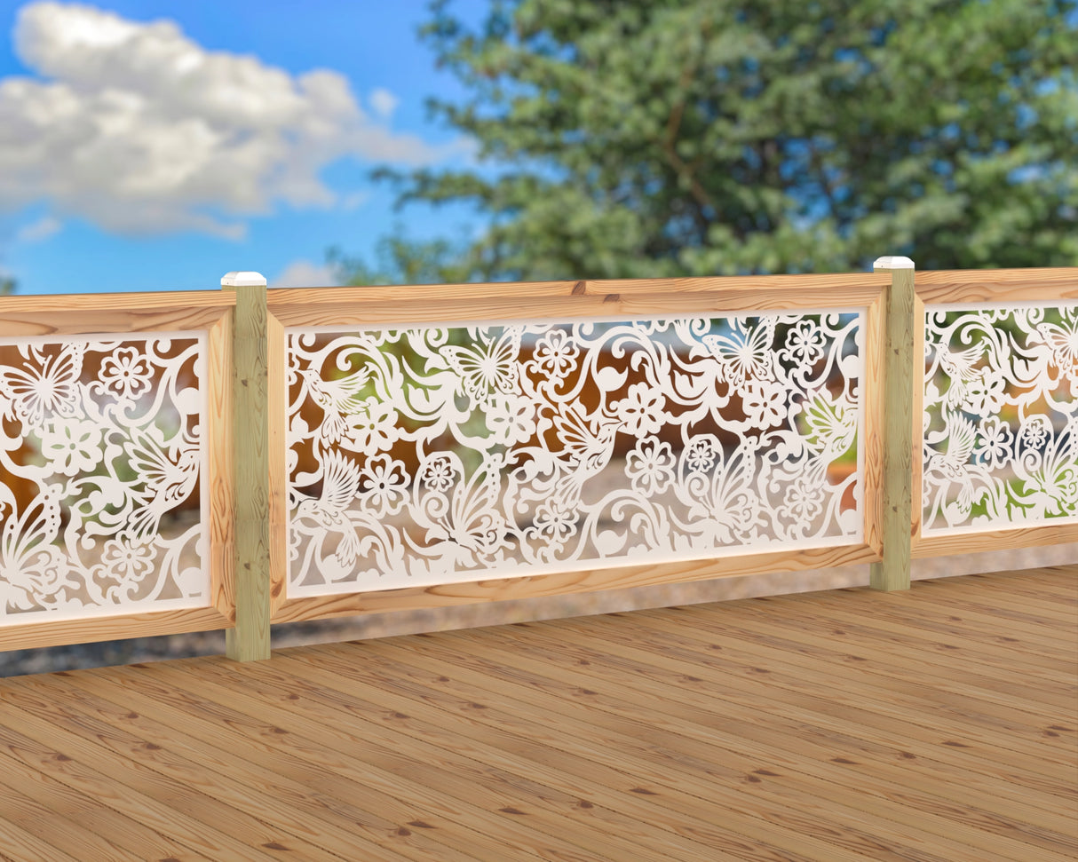 Butterflies and Hummingbirds Railing Panel Insert