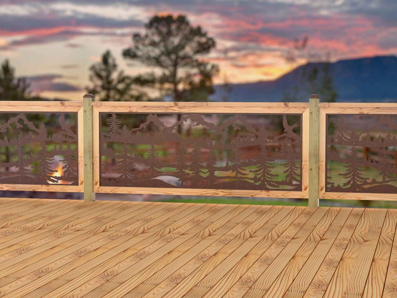 Mountain Landscape Railing Panel Insert