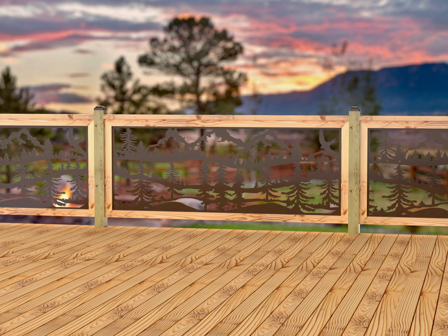 Mountain Landscape Railing Panel Insert