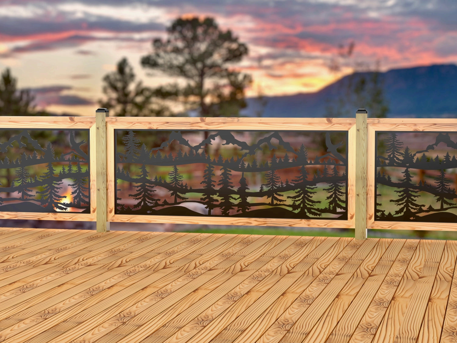 Mountain Landscape Railing Panel Insert