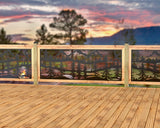 Mountain Landscape Railing Panel Insert - Madison Iron and Wood