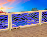 Inserto de panel de barandilla con paisaje forestal