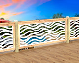 Inserto de panel de barandilla con paisaje forestal