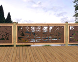 80"x30" - Wolves Howling Fence/Gate Panel Insert - Madison Iron and Wood