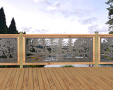 80"x30" - Wolves Howling Fence/Gate Panel Insert - Madison Iron and Wood