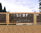 80"x30" - Wolves Howling Fence/Gate Panel Insert - Madison Iron and Wood