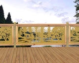 80"x30" - Wolves Howling Fence/Gate Panel Insert - Madison Iron and Wood