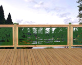 80"x30" - Wolves Howling Fence/Gate Panel Insert - Madison Iron and Wood