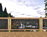 80"x30" - Wolves Howling Fence/Gate Panel Insert - Madison Iron and Wood