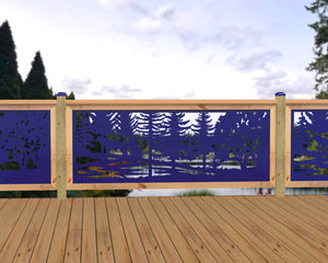 80"x30" - Wolves Howling Fence/Gate Panel Insert - Madison Iron and Wood