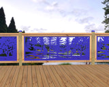 80"x30" - Wolves Howling Fence/Gate Panel Insert - Madison Iron and Wood