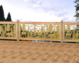80"x30" - Deer and Bear Wildlife Landscape Fence/Gate Panel Insert