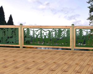 80"x30" - Deer and Bear Wildlife Landscape Fence/Gate Panel Insert