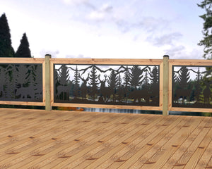 80"x30" - Deer and Bear Wildlife Landscape Fence/Gate Panel Insert