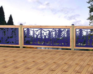 80"x30" - Deer and Bear Wildlife Landscape Fence/Gate Panel Insert
